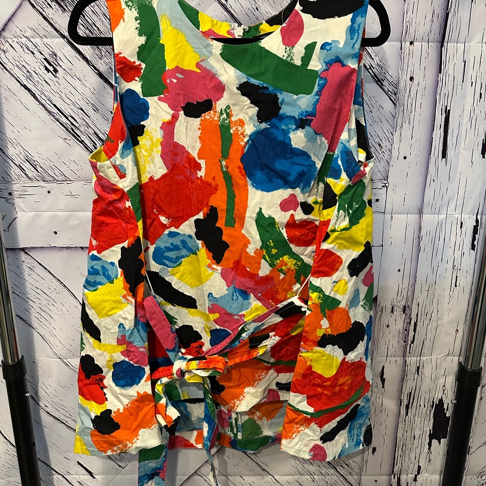 Colorful Abstract Sleeveless Top